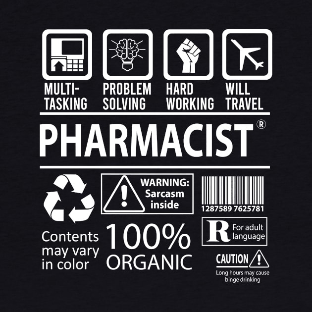 Pharmacist T Shirt - MultiTasking Certified Job Gift Item Tee by Aquastal